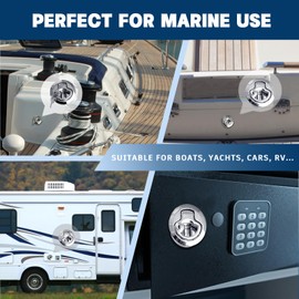 Adehoei Boat Hatch Latches - Zinc Alloy Slam Latch 2 Pack, Rustproof Flush Mount Marine Boat Latch Heavy Duty, for Yachts, RVs & Cabinets, Door, Applications, 100% Metal Construction