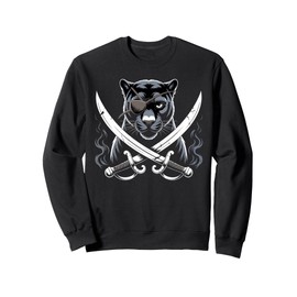 Kids Black Panther Pirate Skull Crossbones Black Panther Sweatshirt