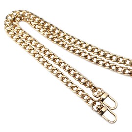 HEEHEE 47.2" (120cm) Purse Chain Strap, Sturdy Flat Iron Replacement Chain with Buckles, Comfortable Shoulder Crossbody Strap for Handbags, Upscale Color Gold Tone, 1 PCS