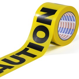ADHES Caution Tape Roll Yellow and Black Warning Film Party Decorations Safety Barricade Tape 3" x 300ft