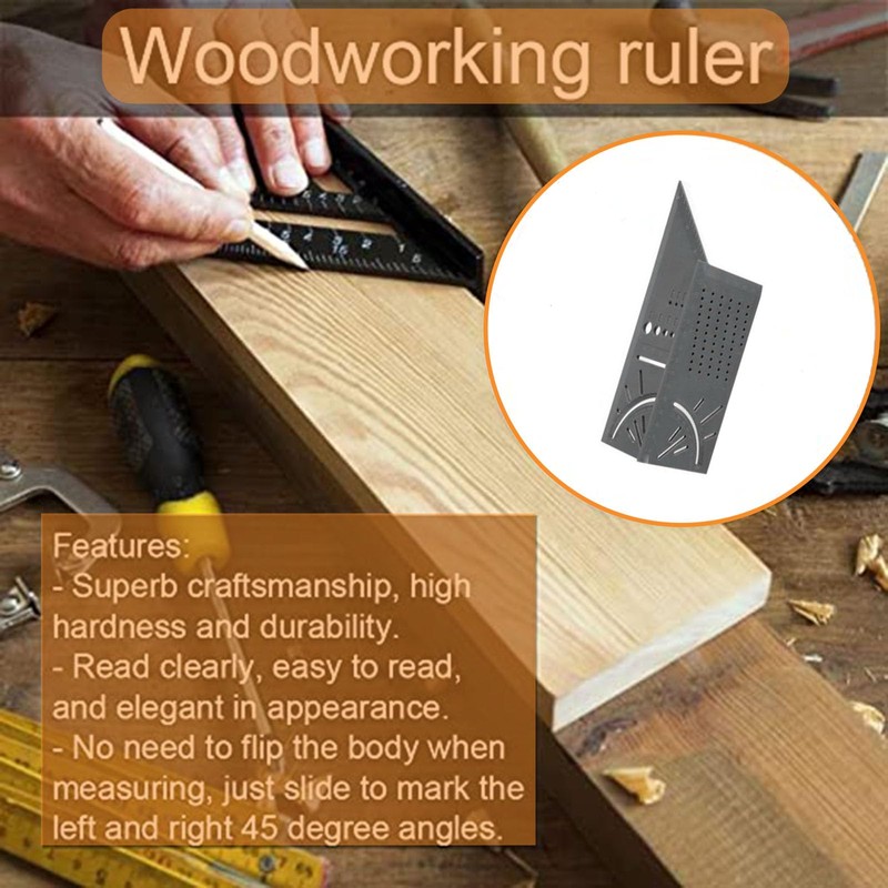 Woodworking Square Size Measure Ruler - 3D Mitre Angle Measuring