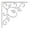 Naiture Grape Leaves Iron Shelf Bracket in Distressed White Finish