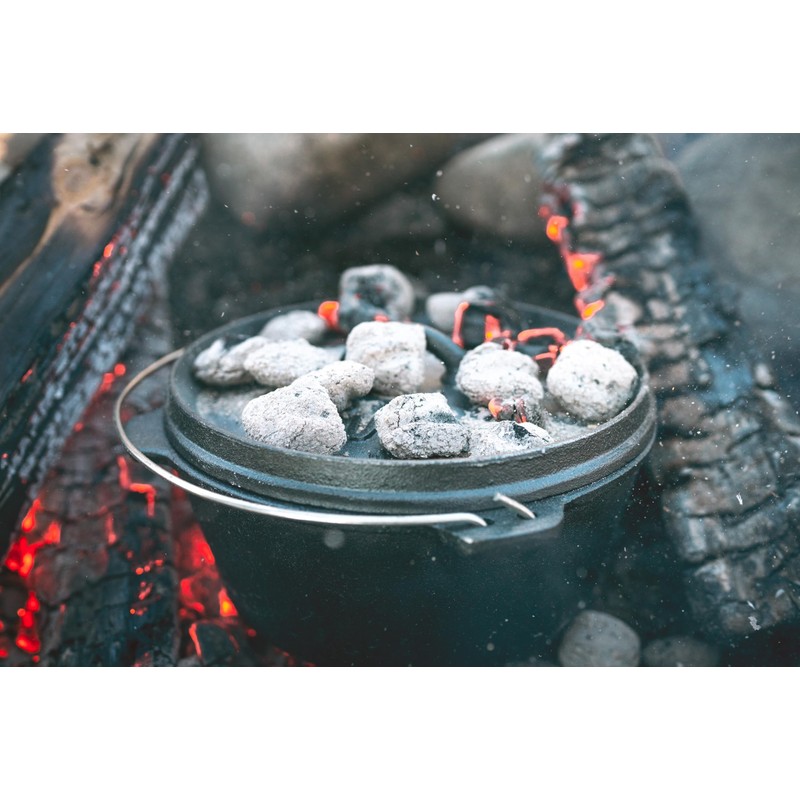 Stansport 2 QT Pre-Seasoned Cast Iron Dutch Oven Flat Bottom