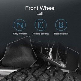 A-Premium Splash Guards Fender Liner Shields Compatible with Toyota Tundra Sequoia 2007-2020 Front and Rear 4-PC Set