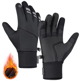HUAME Winter Gloves Thermal Gloves Men Women - Waterproof & Windproof Touch Screen Gloves, Warm Gloves for Cold Weather Cycling, Biking, Driving, Hiking, Running (Black, Small)
