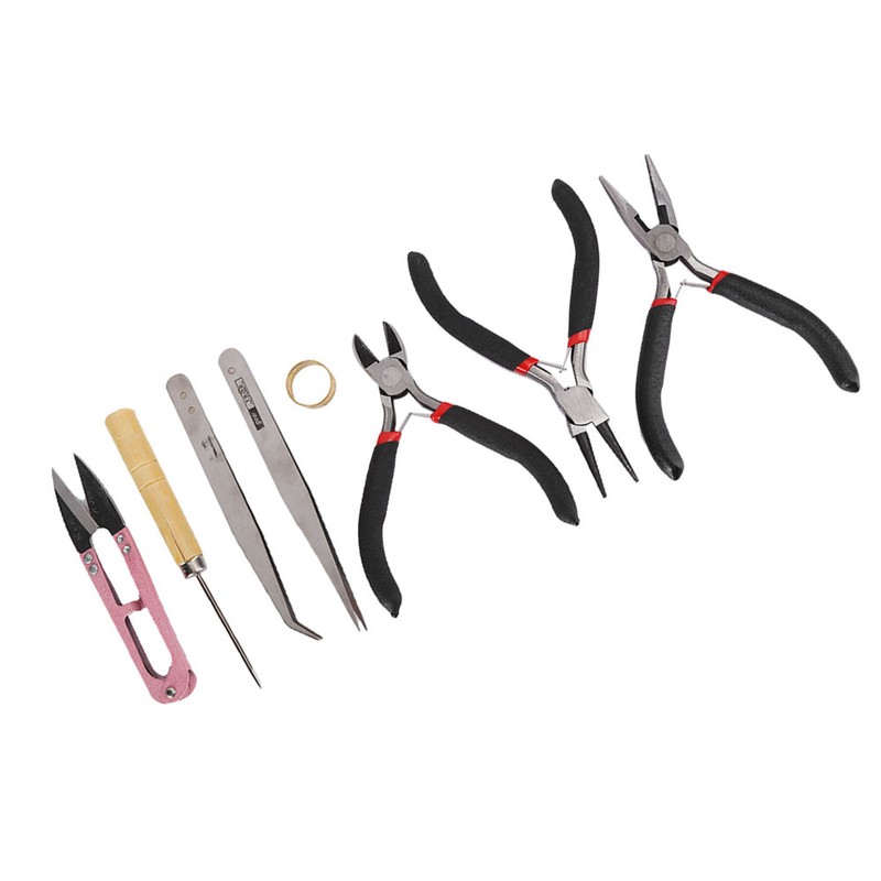 8pcs Jewelry Tools DIY Jewelry Making Pliers Scissors Cutter Tweezers