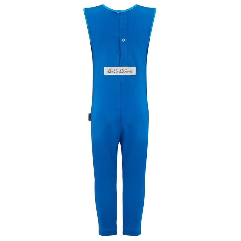 SpecialKids.Company Scratch Sleeves Button Back Ankle Length Footless Dungarees, Soft