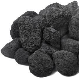 Calofulston 2"-4" Black Lava Rock, 10lbs Large Volcanic Lava Rock for Fire Pit, Gas Logs, Aquarium, Fireplace, Fire Bowl