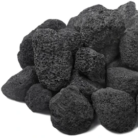 Calofulston 2"-4" Black Lava Rock, 10lbs Large Volcanic Lava Rock for Fire Pit, Gas Logs, Aquarium, Fireplace, Fire Bowl