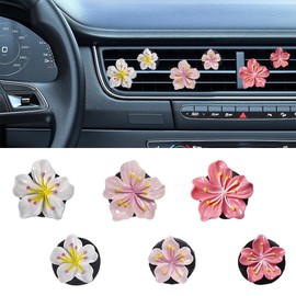 UHANBUT Flower Car Dashboard Air Vent Trim Clips, Cute Auto Air Conditioning Outlet Clip Diffuser Decorations, Colorful Aesthetic Vehicle Interior Accessories for Girls Women (6PCS)