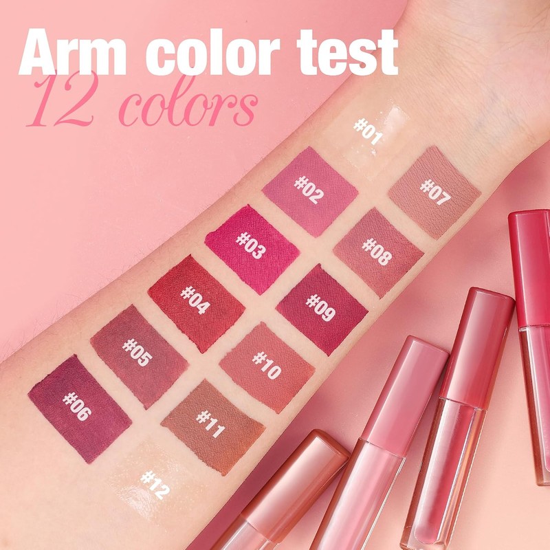 Labiales Líquidos Perlado 4 Piezas – Brillo Waterproof para Todo
