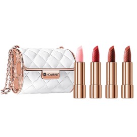 Littryee Juego de lápices labiales con Brillo de Labios  Juego de pintalabios Mate de 4 Colores Taza Antiadherente  Juego de Brillo de Labios Prueba  