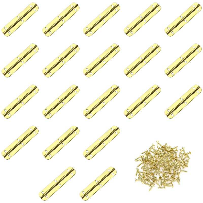 20 PCS Mini Extended Hinges for Small Boxes with Screws