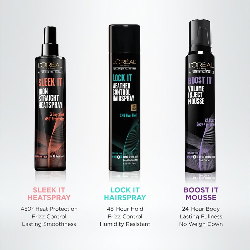L'Oréal Paris Advanced Hairstyle Sleek It Iron Straight Heat Spray,