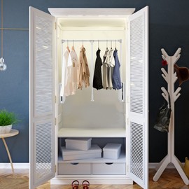 Aluminum Alloy+Plastic Cross Bar, Simple Pull-down Clothes Hanger, 55 LB Weight Rating, Cross Bar Can Stretch 35-47.2inch (89-120cm) (Silver)