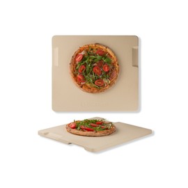 ROCKSHEAT Large Pizza Stone, 16"x14" Rectangular Pizza Stone for Oven Grill BBQ, Baking Stone for Pizza Bread, Unique Built-in 4 Handles Cooking Stone