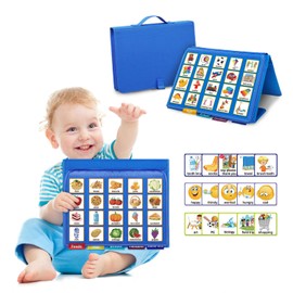 Boczif Visual Communication Book, Nonverbal Communication Board, Autism Language Vocabulary Learning Materials, Speech Articulation Therapy Cue Cards for Kids, Toddler Behavior Book for Home School