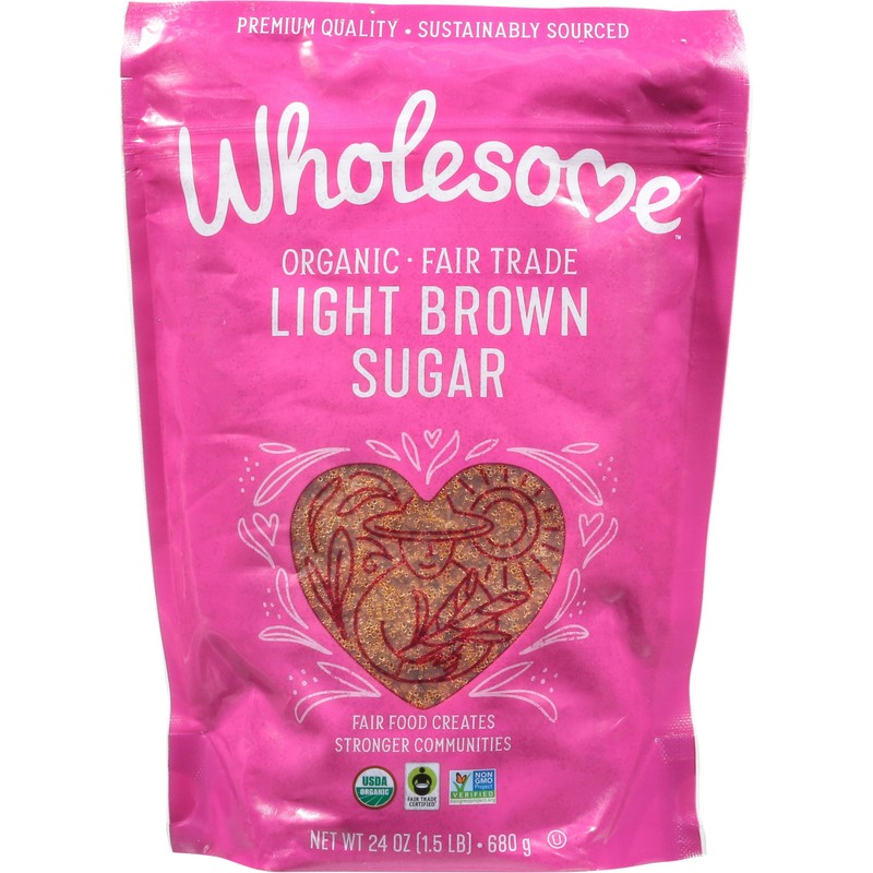 Wholesome Sweeteners 24-Ounce Organic Light Brown Sugar, Fair Trade, Non