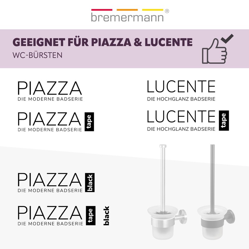 bremermann® Replacement Glass for PIAZZA & LUCENTE Toilet Brushes