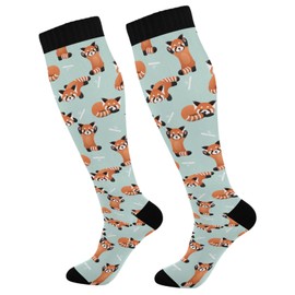 Fisyme Cute Red Panda Socks for Women Men, Warm Comfort Athletic Crew Running Hiking Cycling Compression Socks