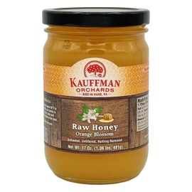 Kauffman Orchards Raw Orange Blossom Honey, Unheated and Unfiltered, 17 Ounce Jar (Pack of 3)