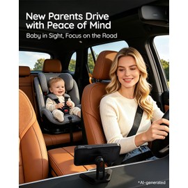 Babyvue Baby Car Camera Backseat Monitor USB Power | HD 1080P Wide Angle Lens, Clear Night Vision, 360° Rotating Rear Facing Car Seat Camera forInfants Toddlers（Orange）