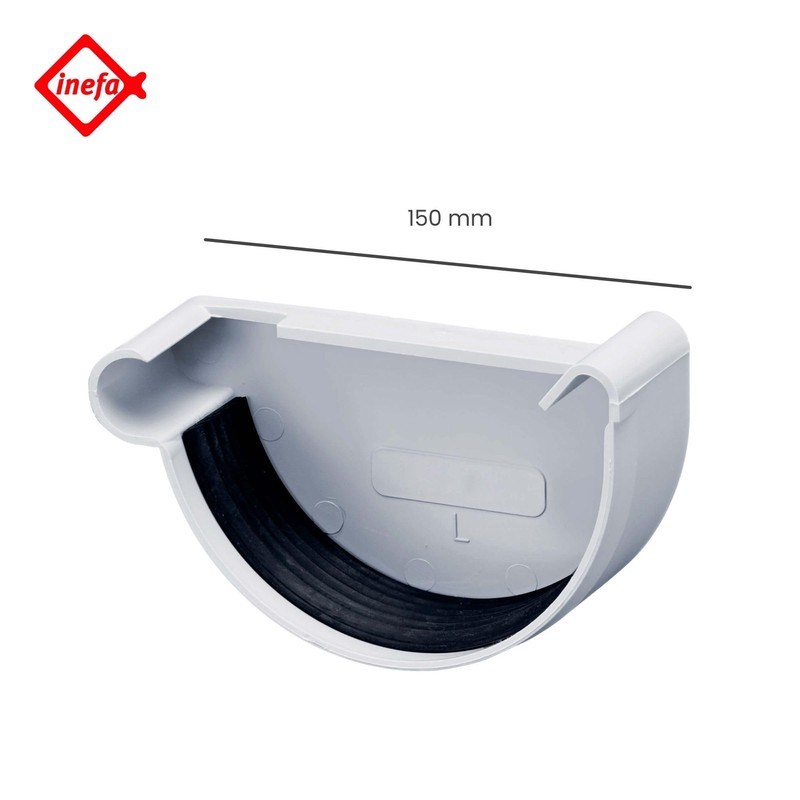 Inefa End NW 150 Grey Left Lens Plastic, Gutters, Roof