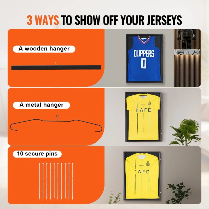 Large Lockable Sport Jersey Shadow Box 23.3 X 31.2 X