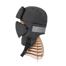 Clakllie Ushanka Trapper Hat for Men Waterproof Trooper Face Mask Eskimo Cap Trooper Russian Lumberjack Hats,Gray