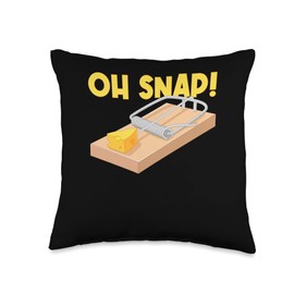 Oh Snap! Mouse Trap Cheese Throw Pillow