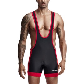 sandbank Men's Wrestling Singlet Bodywear Uniform Fight Gear Elasticated Legs