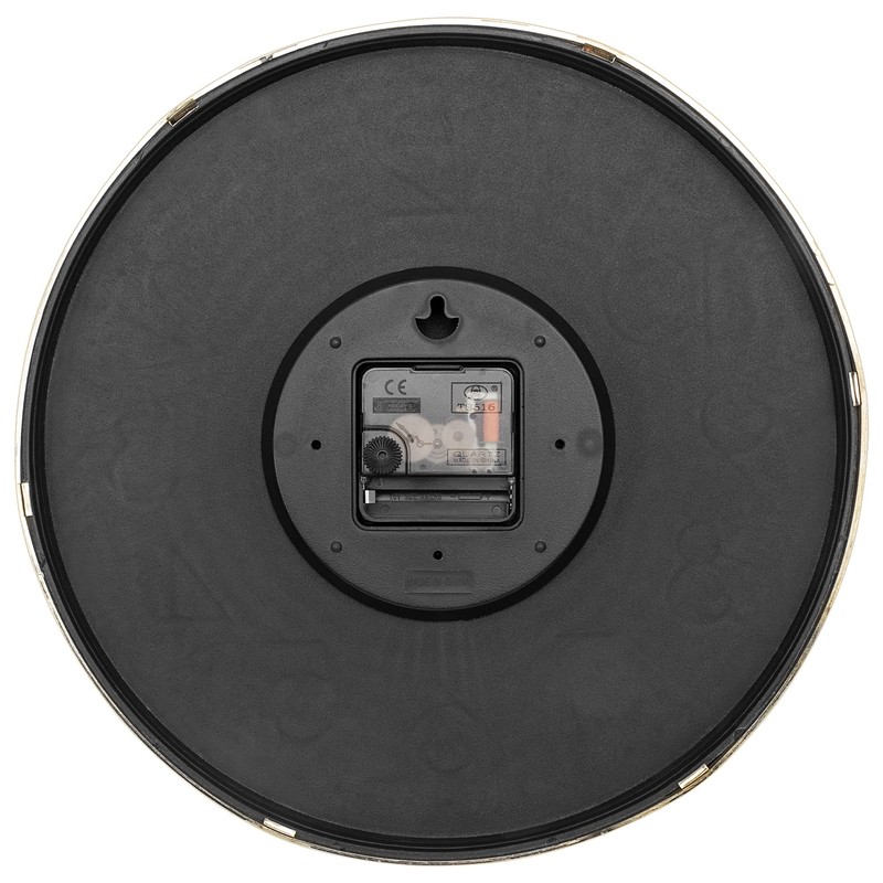 Foxtop Gold Wall Clock 12 Inch Silent Non-Ticking Battery Operated