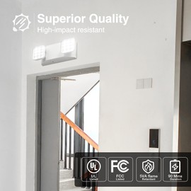 FREELICHT 6 Pack LED Emergency Light for Business, LED Emergency Square Lights with Battery Backup, 2 Bug Eye Heads Adjustable Commercial Lighting Fixtures, UL 924 Certified