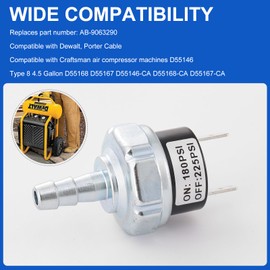 AB-9063290 Air Compressor Pressure Switch Compatible with Dewalt Porter Cable Craftsman Air 180-225 PSI Air Compressor Micro Pressure Switch D55146 D55168 D55167 D55146-CA D55168-CA D55167-CA