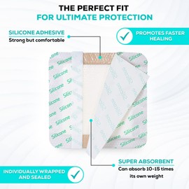 MedVanceTM Silicone - Bordered Silicone Adhesive Foam Dressing Size 6"x6" (4.1"x4.1" pad), 15 Dressings