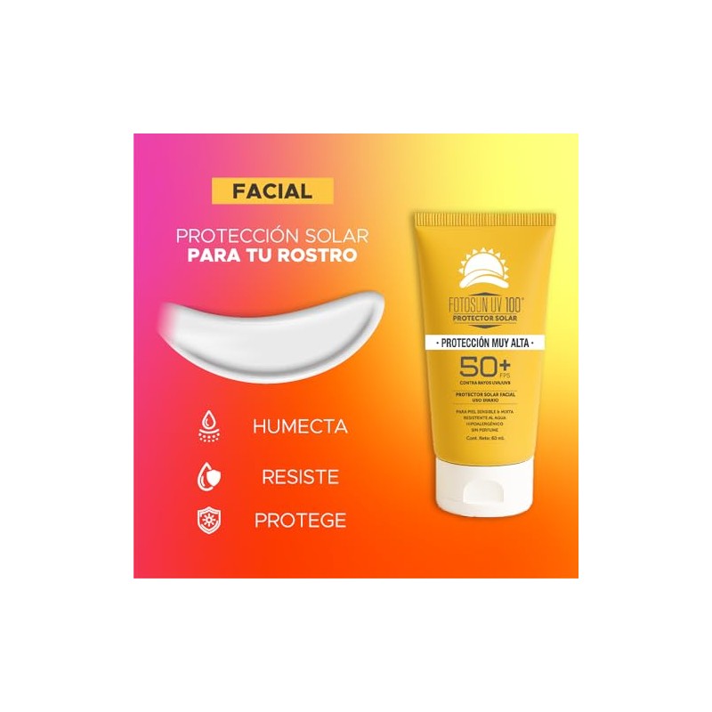 Fotosun 100 Protector Solar Facial Bloqueador Fps Protección Contra Rayos