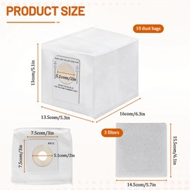 10 Pack Y11 HEPA Vacuum Bags,Fit for Intervac Roadvac CS-9 CSRM CSRM-RC