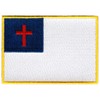 Christian Cross Flag Embroidered Patch Iron-On Religious Symbol Protestant Emblem