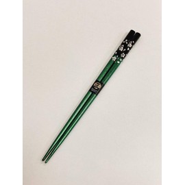 Chopsticks, Silver Cherry Blossoms, Green, Paulownia Box, Wrapping, Father's Day, Present (P-2)