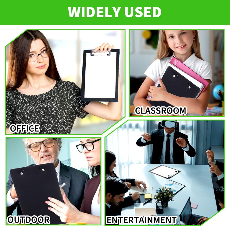 24 Pack Bulk Mini Clipboards, Black A5 Memo Clipboard 5.9x8.8