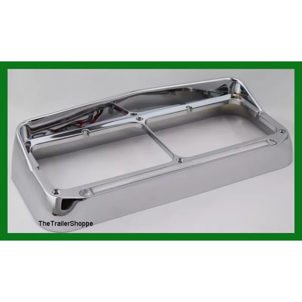 United Pacific Headlight Bezel With Visor Rectangular Dual Lights 24