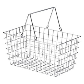 Chidorisangyou Basket Silver 11.8 x 7.3 x 6.1 inches (30 x 18.5 x 15.5 cm) Wire Basket 55-23