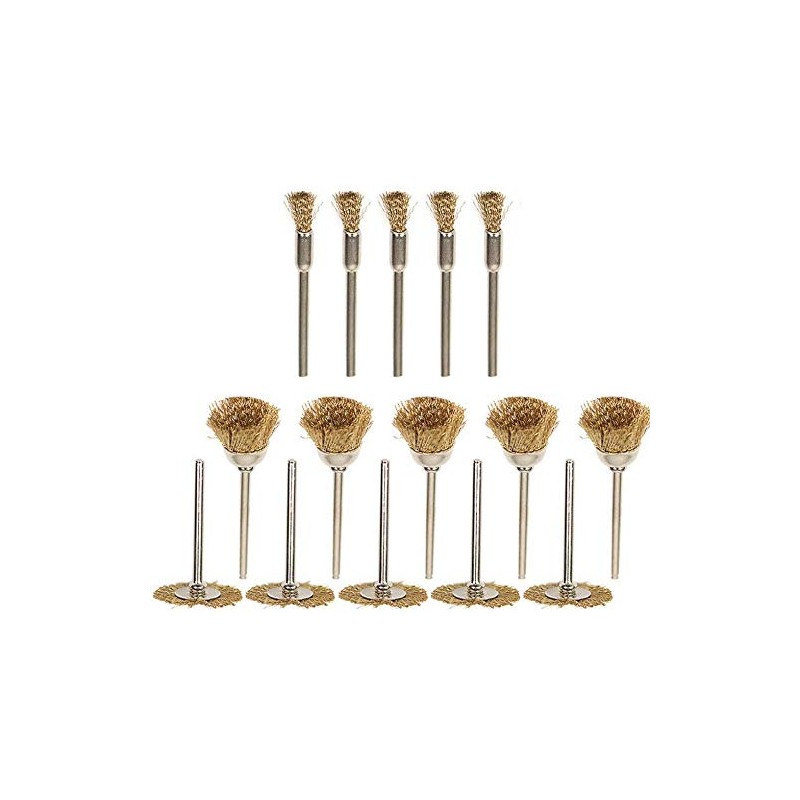 15Pcs Wire Brushes Soft Brass Wire Brush Rotary Tool Cleaning