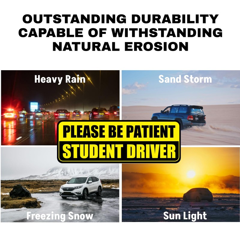 Lusinus Student Driver Magnet for Car - 3-Pack Reflective Magnetic