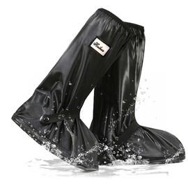 Raisand Waterproof Overshoes, Bicycle Overshoes, for Rain, Snow, Outdoor, Non-Slip, Men and Women, Cycling, Fishing, Outdoor Sports, Shoe Cover with Zip (L)