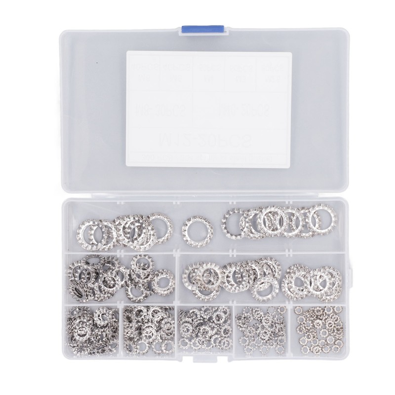 300Pcs External Tooth Star Lock Washer Stainless Steel Starlock Washer