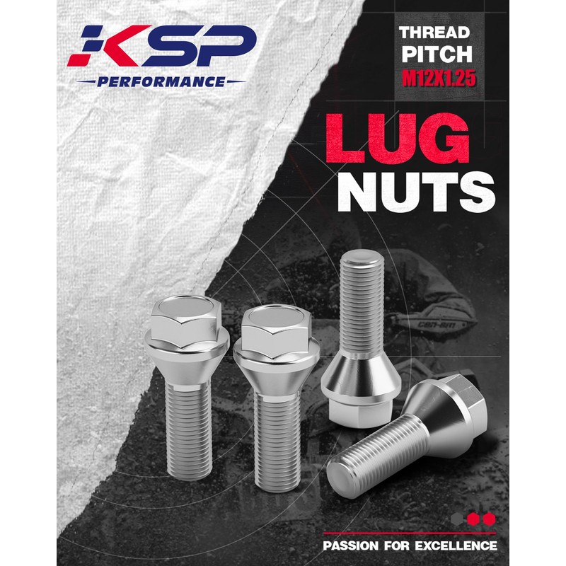KSP M12x1.25 Wheel Lug Bolts, 20PCS Extended OEM/Stock Wheel Studs