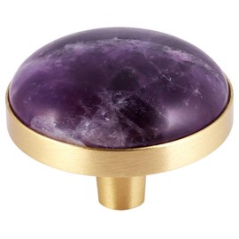 rockcloud Pack of 2 Natural Crystal Stone Drawer Knobs Pull Handle Cupboard Dresser Door Pull with Screws Home Decorative Furniture Hardware, Amethyst (1.25 inches)