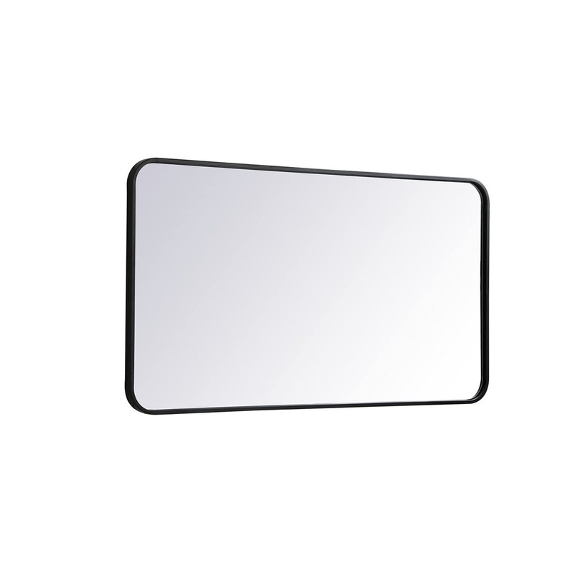 Elegant Decor Evermore 22x40 Soft Corner Metal Rectangular Mirror in