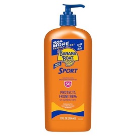 Banana Boat Sunscreen Sport Family Size Broad Spectrum Sun Care Sunscreen Lotion - SPF 50, 12 ounce - Producto Original de Alta Calidad, Entrega Rápid
